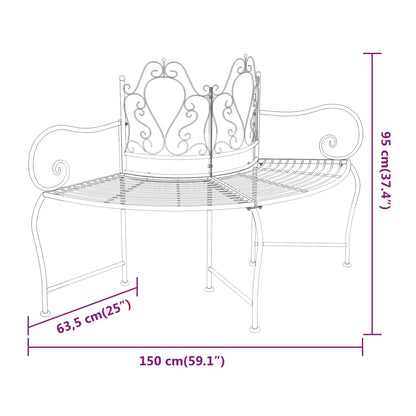 Tree Bench | Black | Steel | 150 cm diameter | Durable | Tree Bench