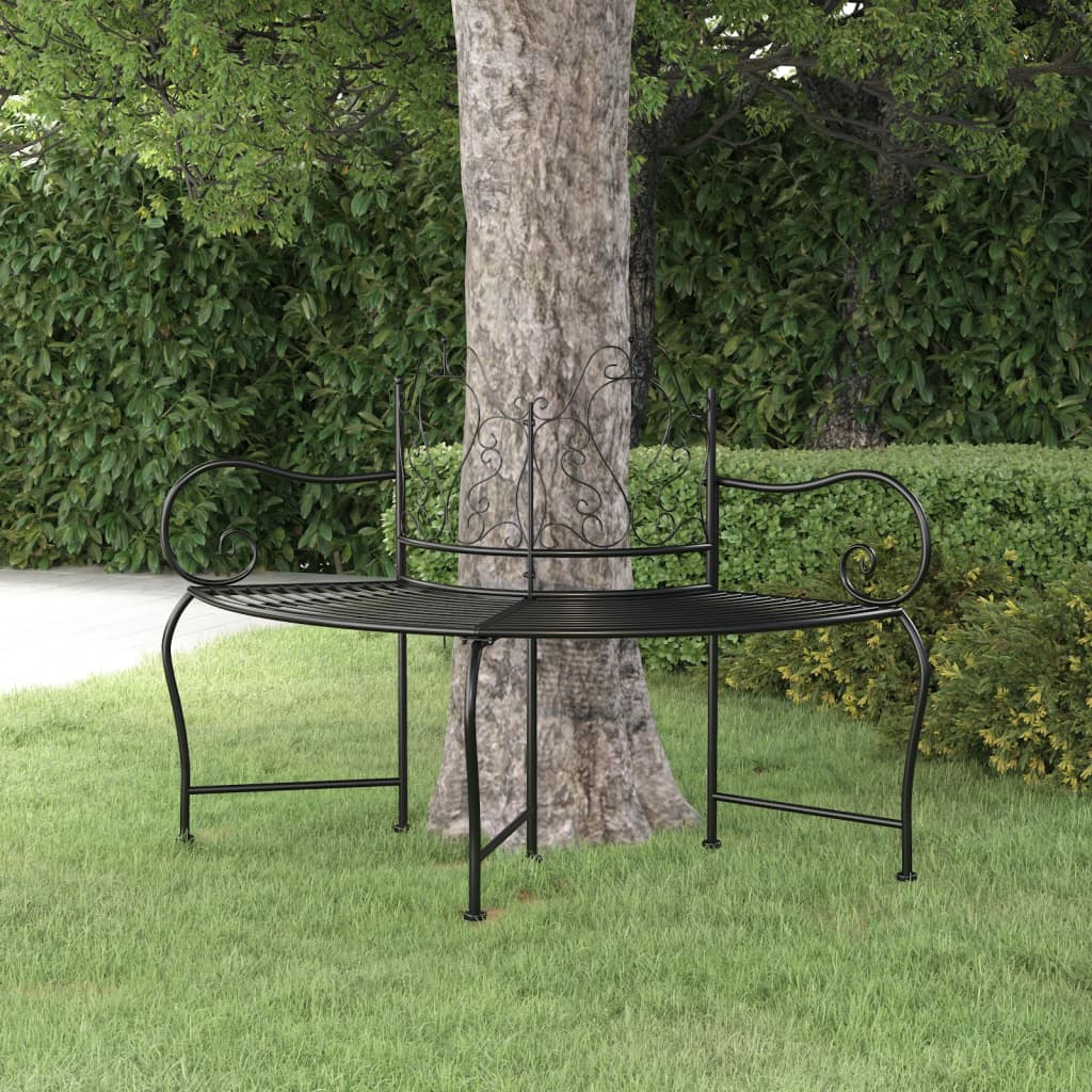 Tree Bench | Black | Steel | 150 cm diameter | Durable | Tree Bench