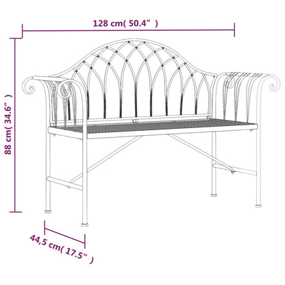 Garden Bench | Black | Steel | Standard | Durable | Garden Bench