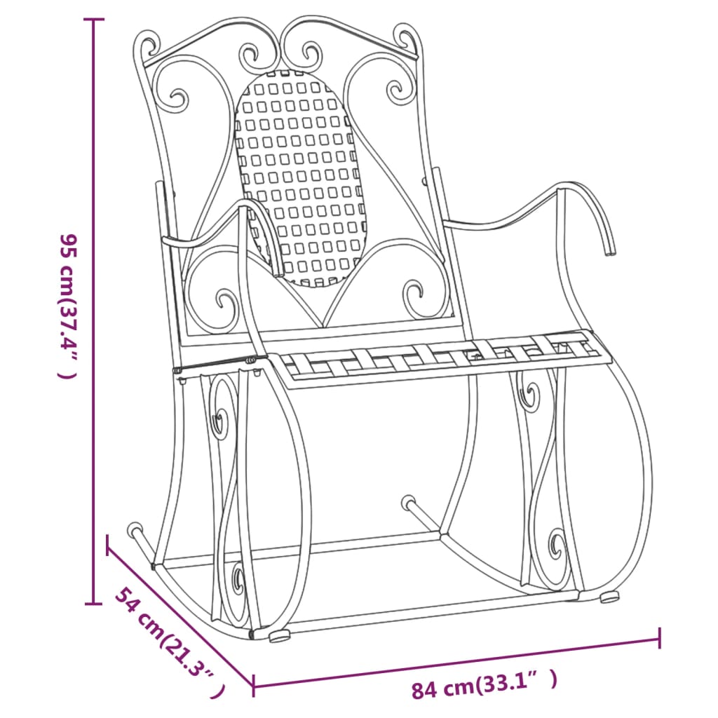 Rocking Bench | Black | Steel | Standard | Rocking Bench | Rectangular