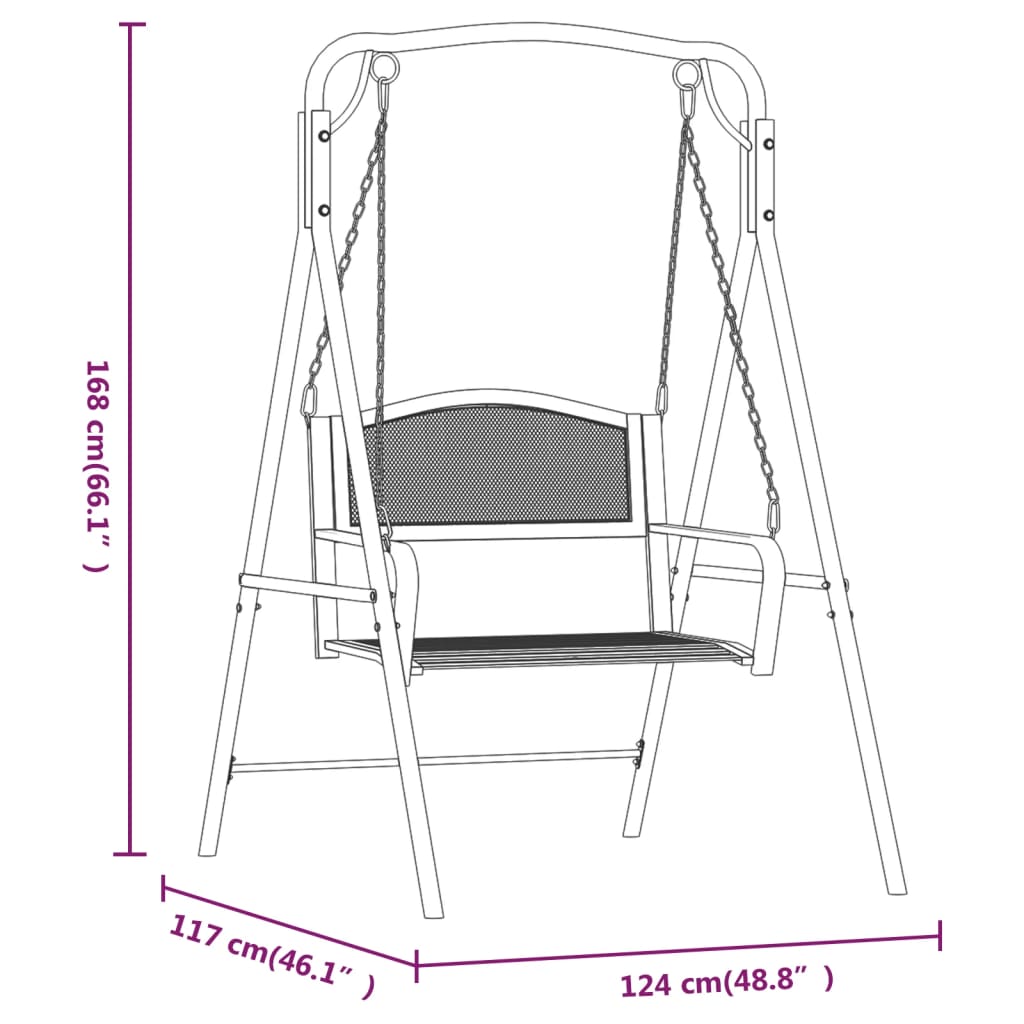 Swing Bench | Black | Steel | Medium | Durable | Swing Bench