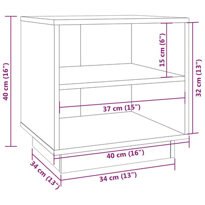 Bedside Cabinet White 40x34x40 cm Solid Wood Pine