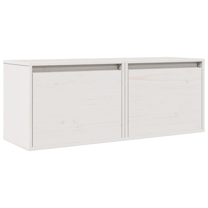 Wall Cabinets 2 pcs White 45x30x35 cm Solid Pinewood