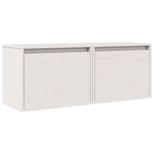 Wall Cabinets 2 pcs White 45x30x35 cm Solid Pinewood