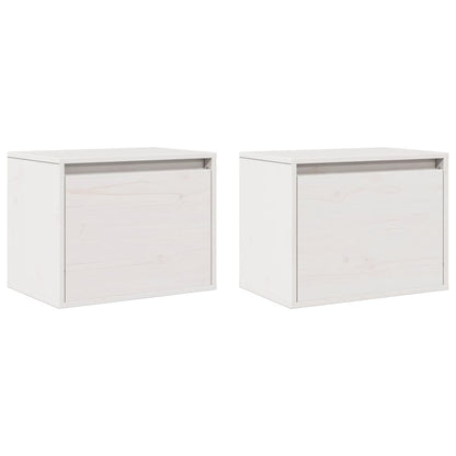 Wall Cabinets 2 pcs White 45x30x35 cm Solid Pinewood