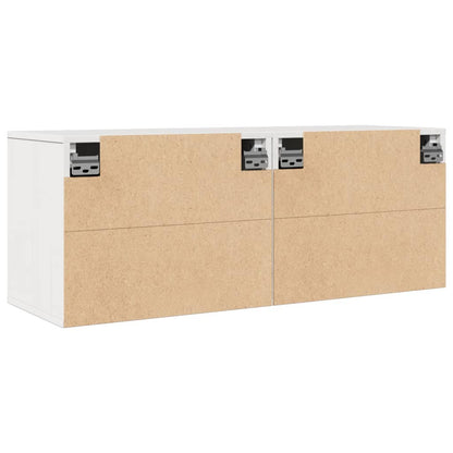 Wall Cabinets 2 pcs White 45x30x35 cm Solid Pinewood