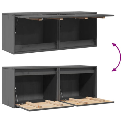 Wall Cabinets 2 pcs Grey 45x30x35 cm Solid Pinewood