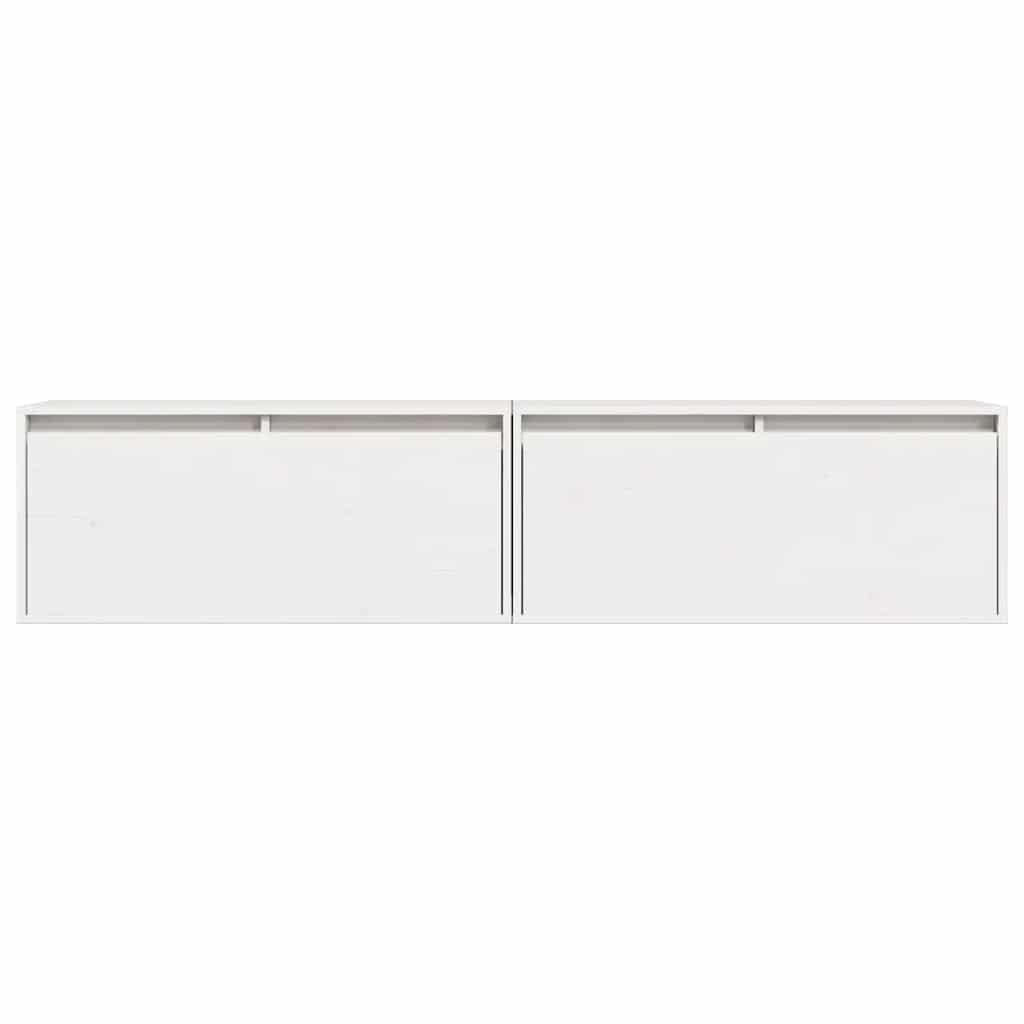 Wall Cabinets 2 pcs White 80x30x35 cm Solid Wood Pine