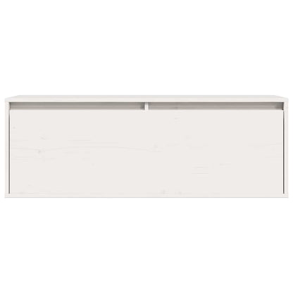 Wall Cabinet White 100x30x35 cm Solid Wood Pine