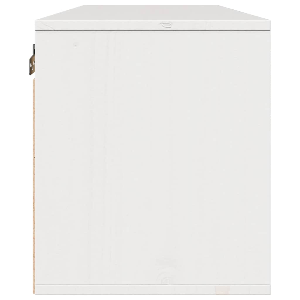 Wall Cabinet White 100x30x35 cm Solid Wood Pine