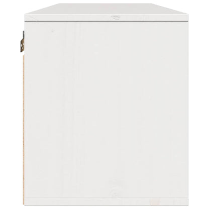 Wall Cabinet White 100x30x35 cm Solid Wood Pine