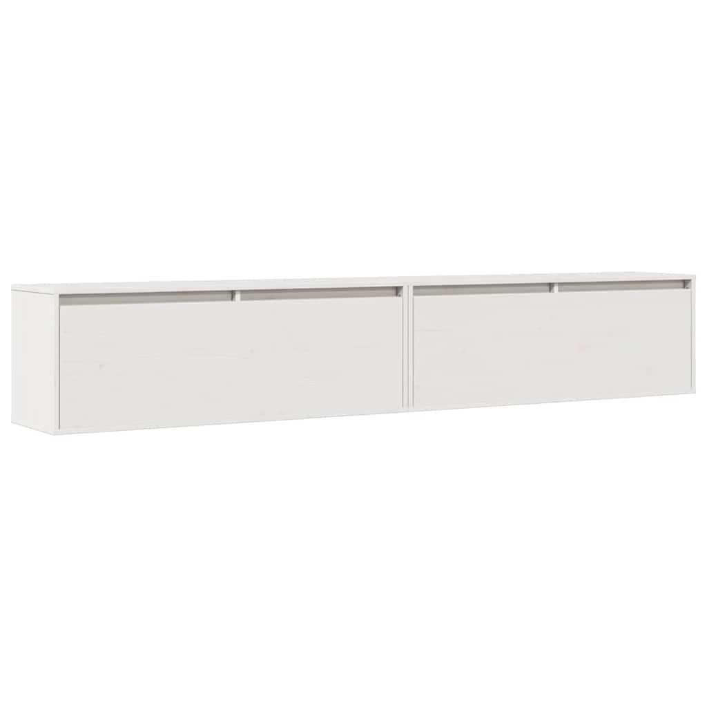 Wall Cabinets 2 pcs White 100x30x35 cm Solid Wood Pine