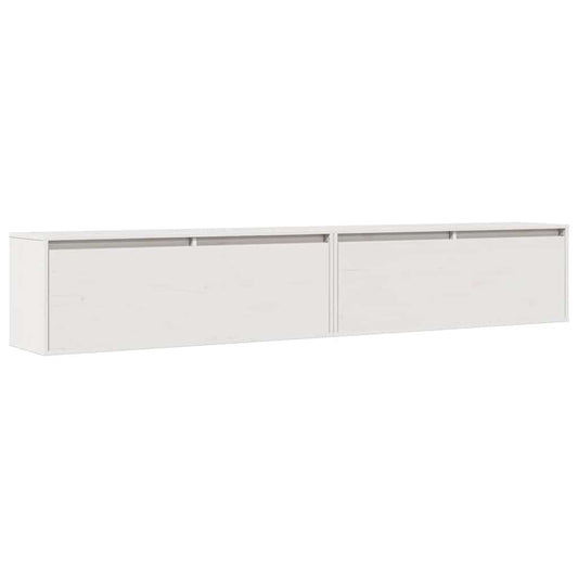 Wall Cabinets 2 pcs White 100x30x35 cm Solid Wood Pine