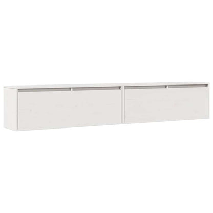 Wall Cabinets 2 pcs White 100x30x35 cm Solid Wood Pine