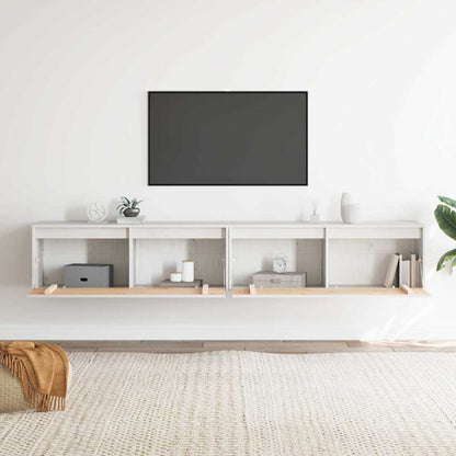 Wall Cabinets 2 pcs White 100x30x35 cm Solid Wood Pine