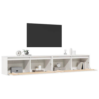Wall Cabinets 2 pcs White 100x30x35 cm Solid Wood Pine