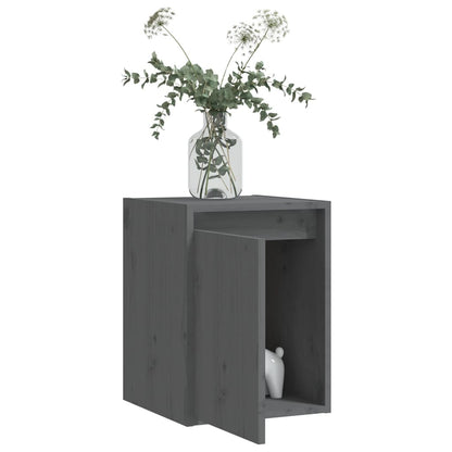 Wall Cabinets 2 pcs Grey 30x30x40 cm Solid Wood Pine