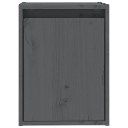 Wall Cabinets 2 pcs Grey 30x30x40 cm Solid Wood Pine