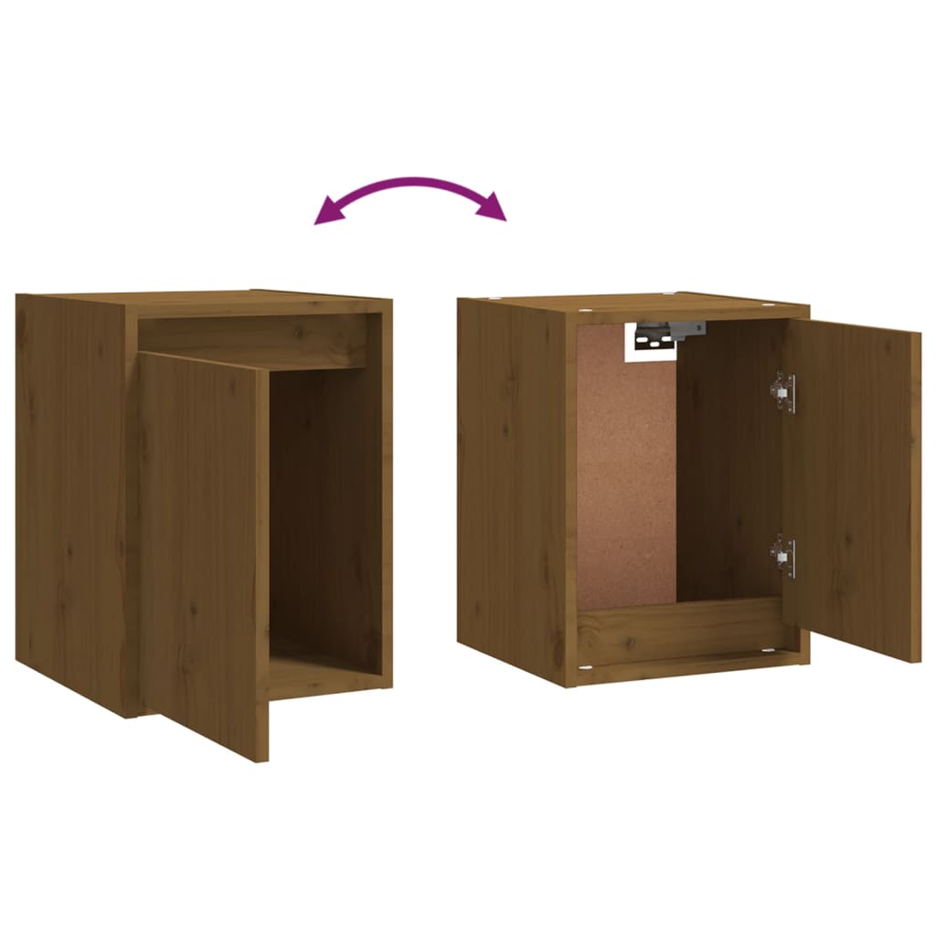Wall Cabinets 2 pcs Honey Brown 30x30x40 cm Solid Wood Pine