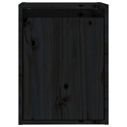 Wall Cabinets 2 pcs Black 30x30x40 cm Solid Wood Pine