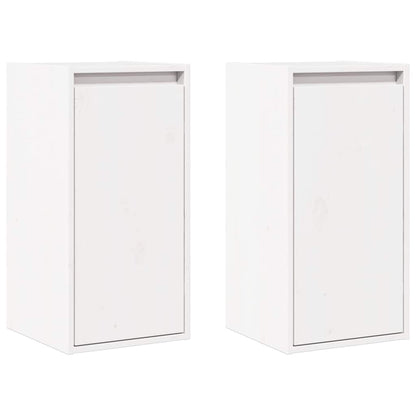 Wall Cabinets 2 pcs White 30x30x60 cm Solid Wood Pine