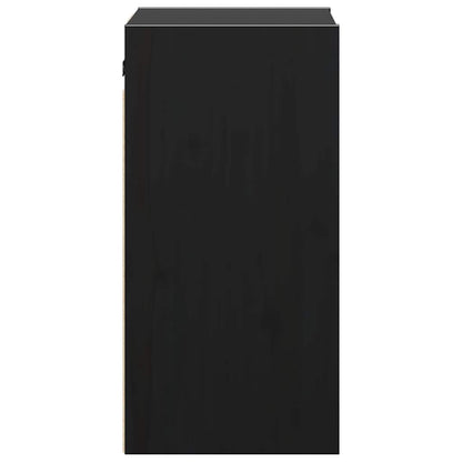 Wall Cabinets 2 pcs Black 30x30x60 cm Solid Wood Pine