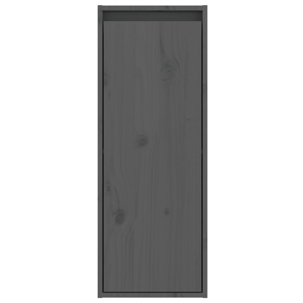 Wall Cabinet Grey 30x30x80 cm Solid Wood Pine