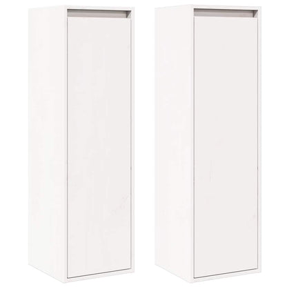 Wall Cabinets 2 pcs White 30x30x100 cm Solid Pinewood