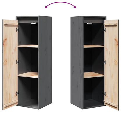 Wall Cabinets 2 pcs Grey 30x30x100 cm Solid Pinewood