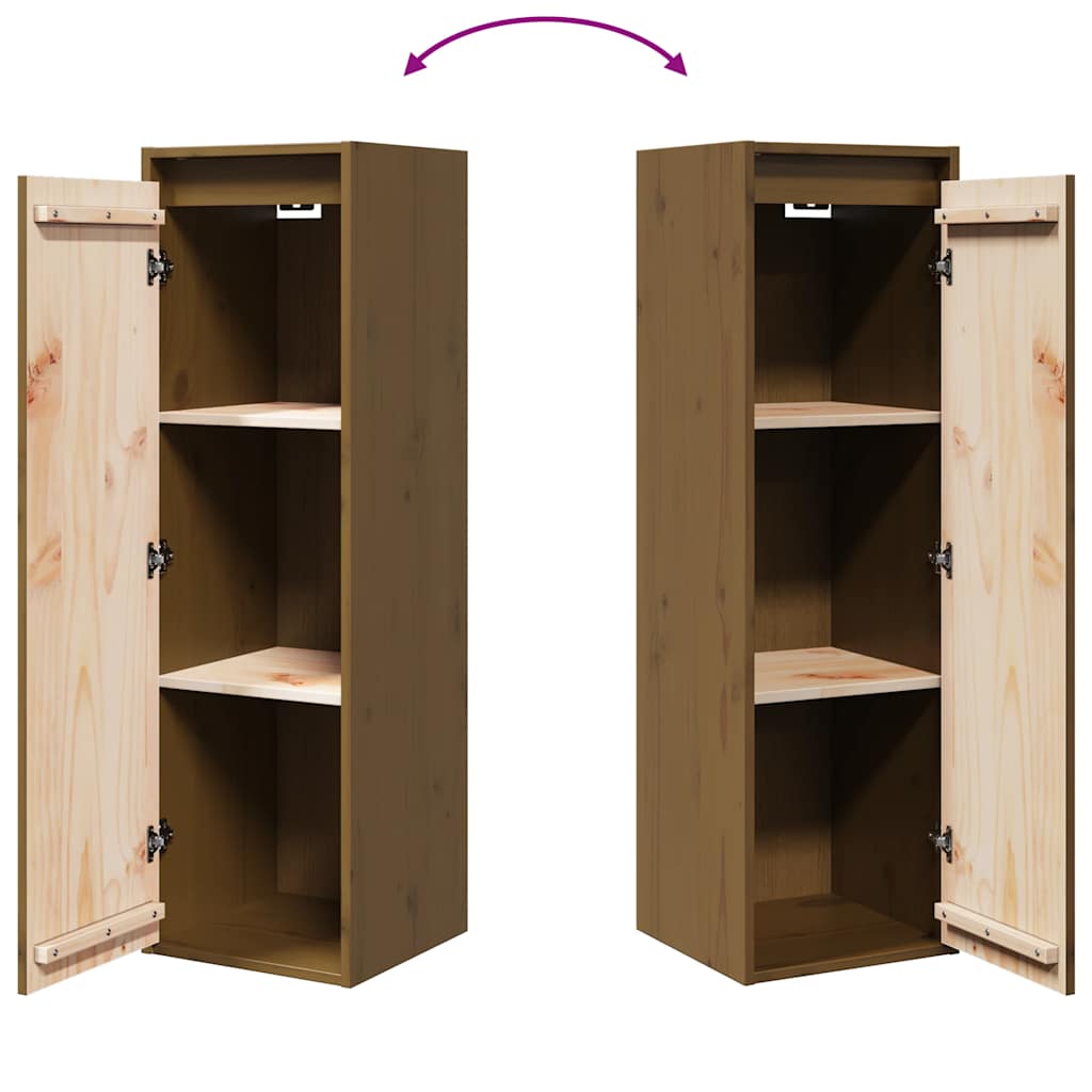 Wall Cabinets 2 pcs Honey Brown 30x30x100 cm Solid Pinewood