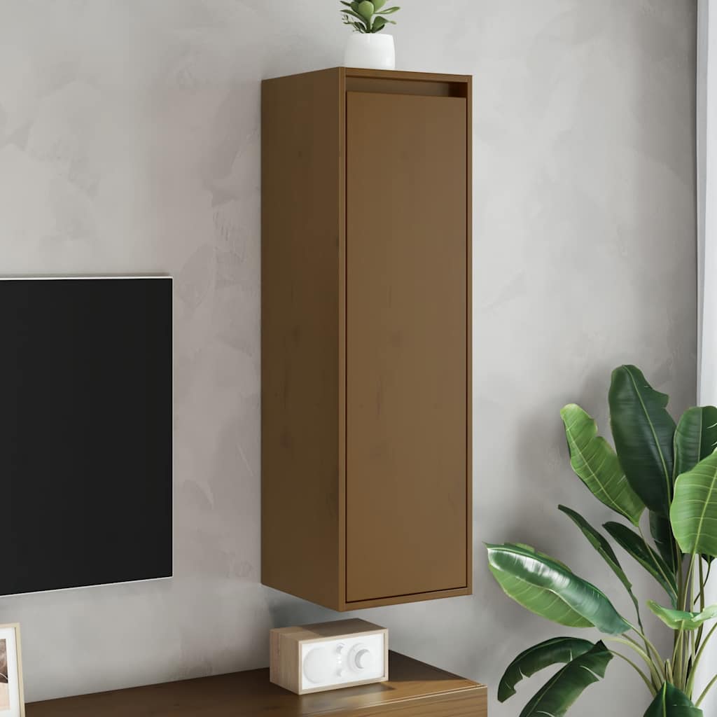 Wall Cabinets 2 pcs Honey Brown 30x30x100 cm Solid Pinewood