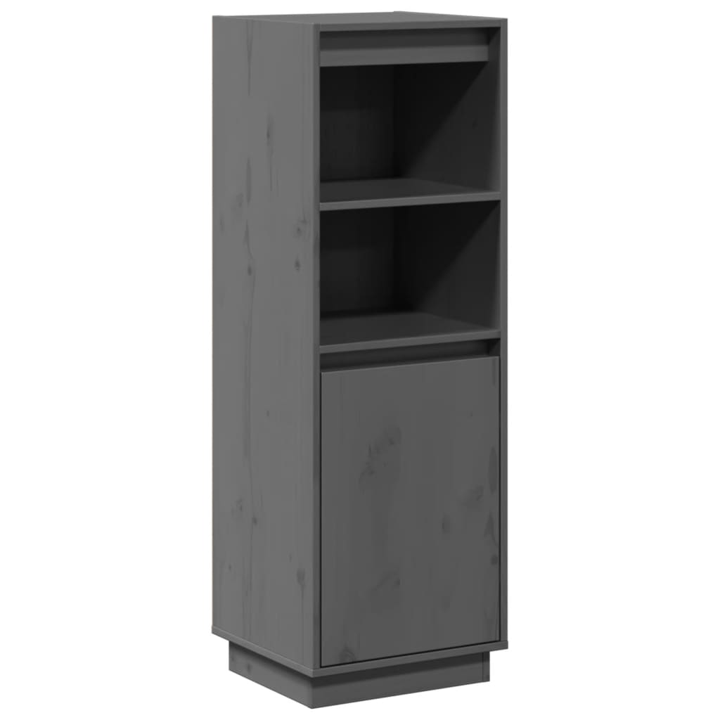 Highboard Grey 37x34x110 cm Solid Wood Pine