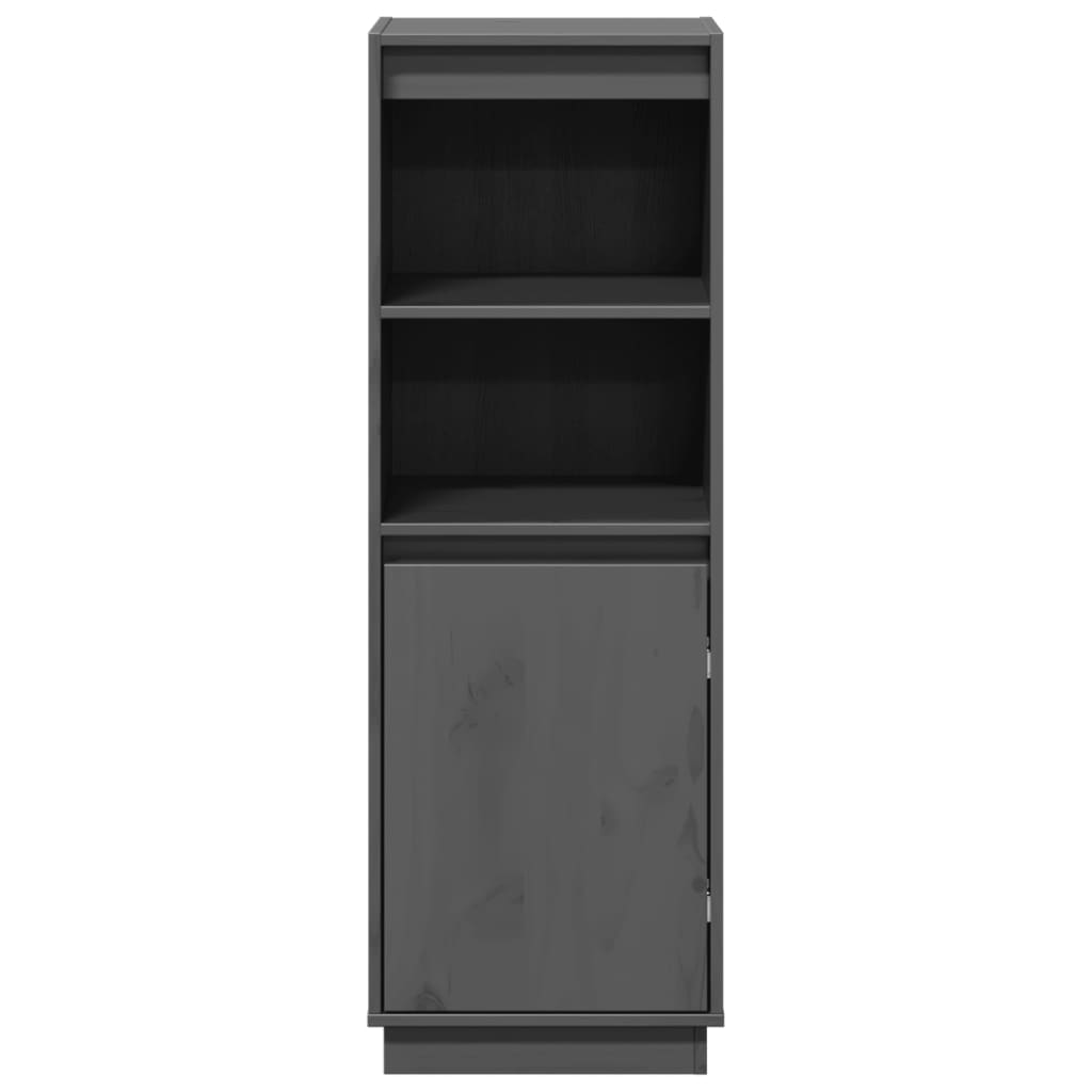Highboard Grey 37x34x110 cm Solid Wood Pine