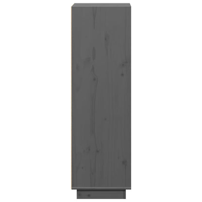 Highboard Grey 37x34x110 cm Solid Wood Pine