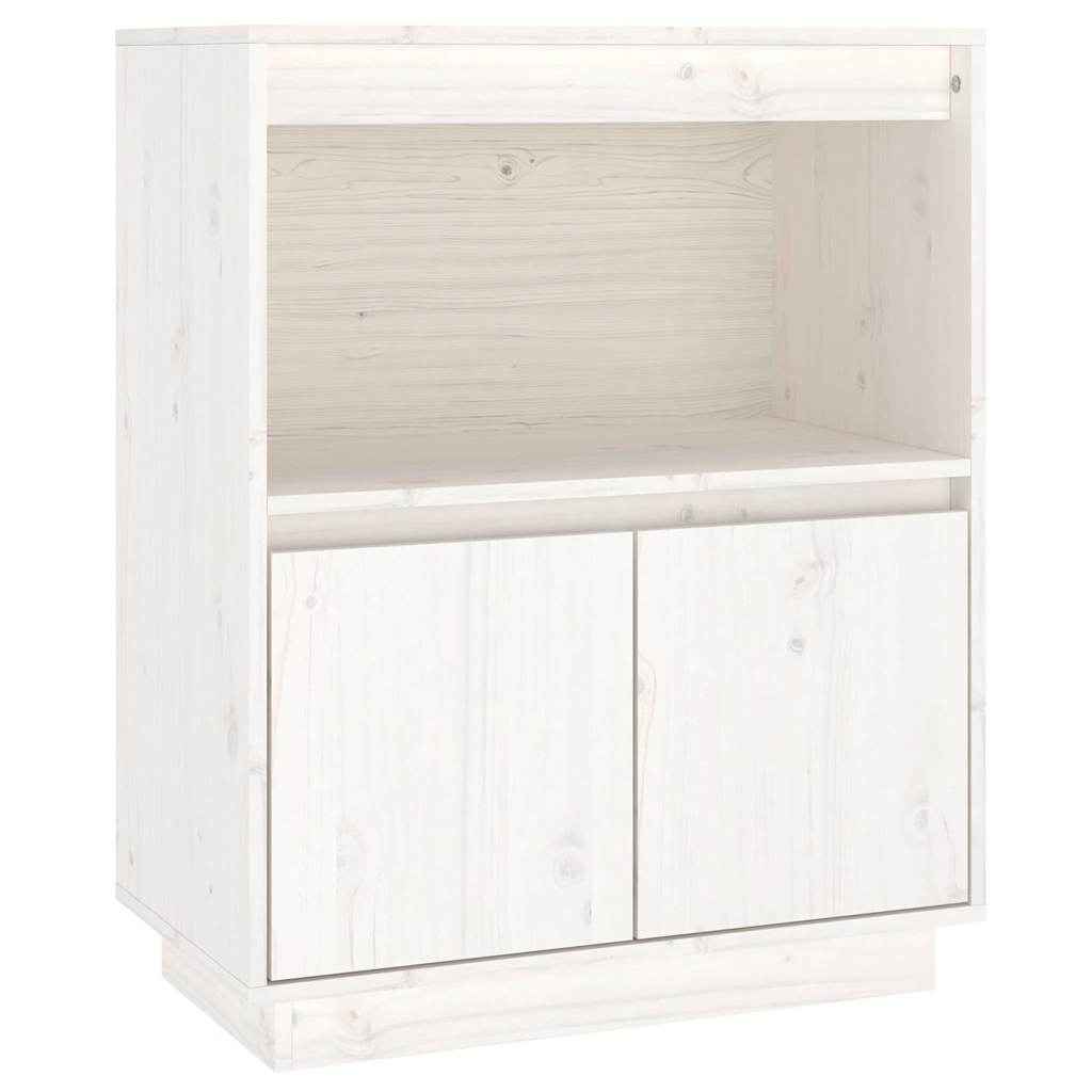 Sideboard White 60x34x75 cm Solid Wood Pine