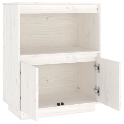 Sideboard White 60x34x75 cm Solid Wood Pine