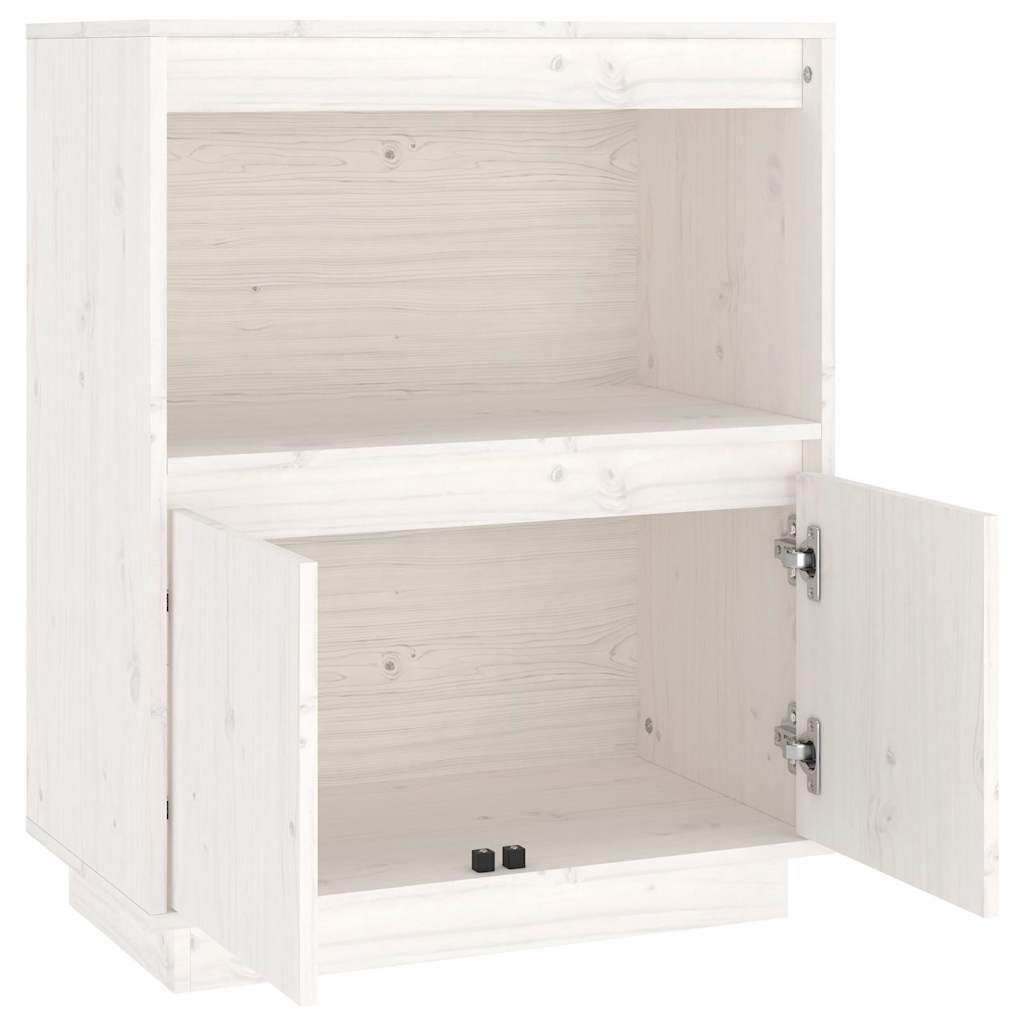 Sideboard White 60x34x75 cm Solid Wood Pine