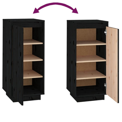 Shoe Cabinet | Black | Solid pinewood | Compact | Shoe Cabinet