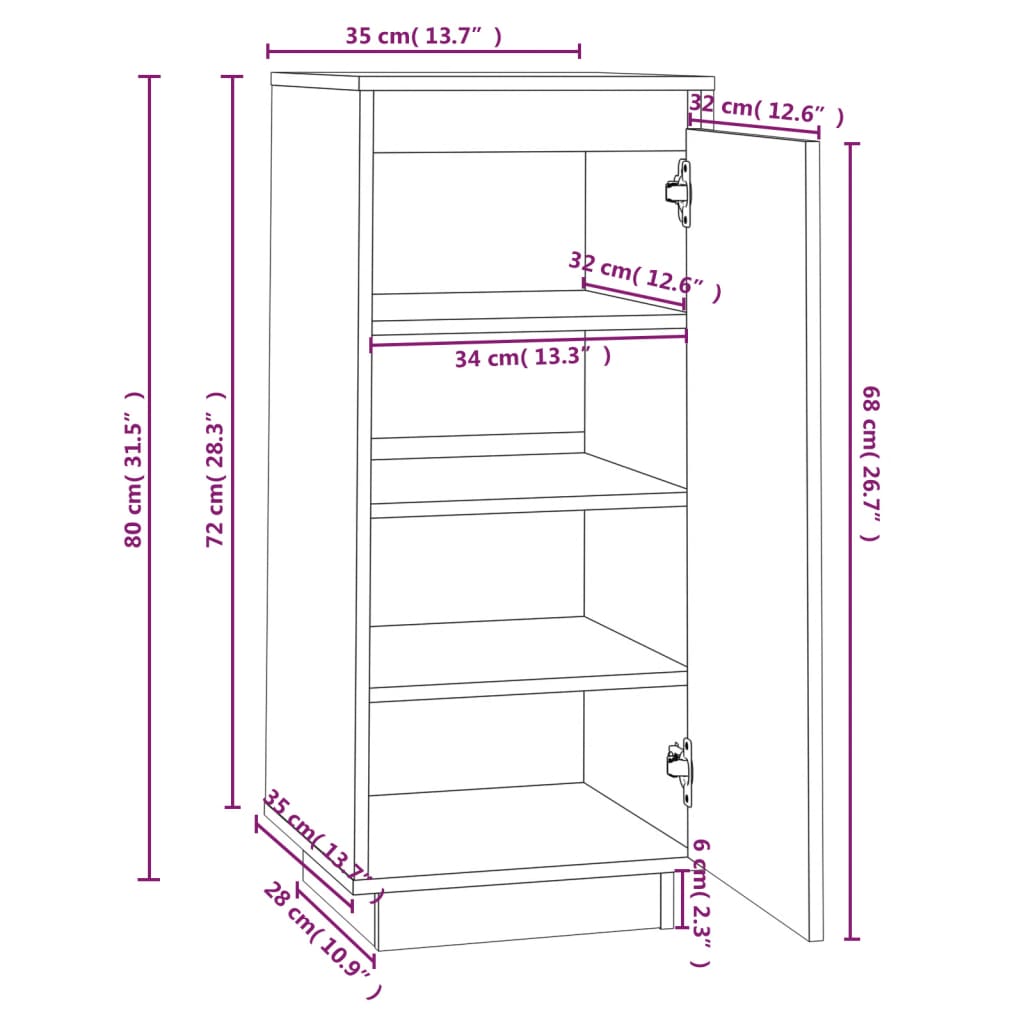 Shoe Cabinet | Black | Solid pinewood | Compact | Shoe Cabinet
