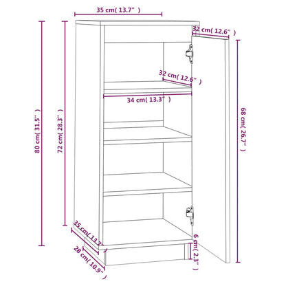 Shoe Cabinet | Black | Solid pinewood | Compact | Shoe Cabinet