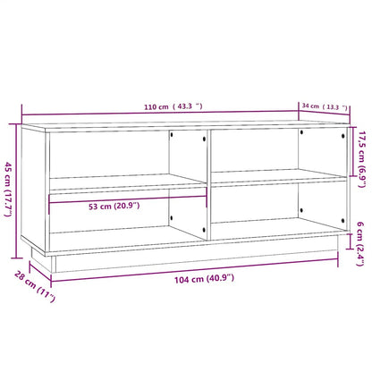 Shoe Cabinet Honey Brown 110x34x45 cm Solid Wood Pine