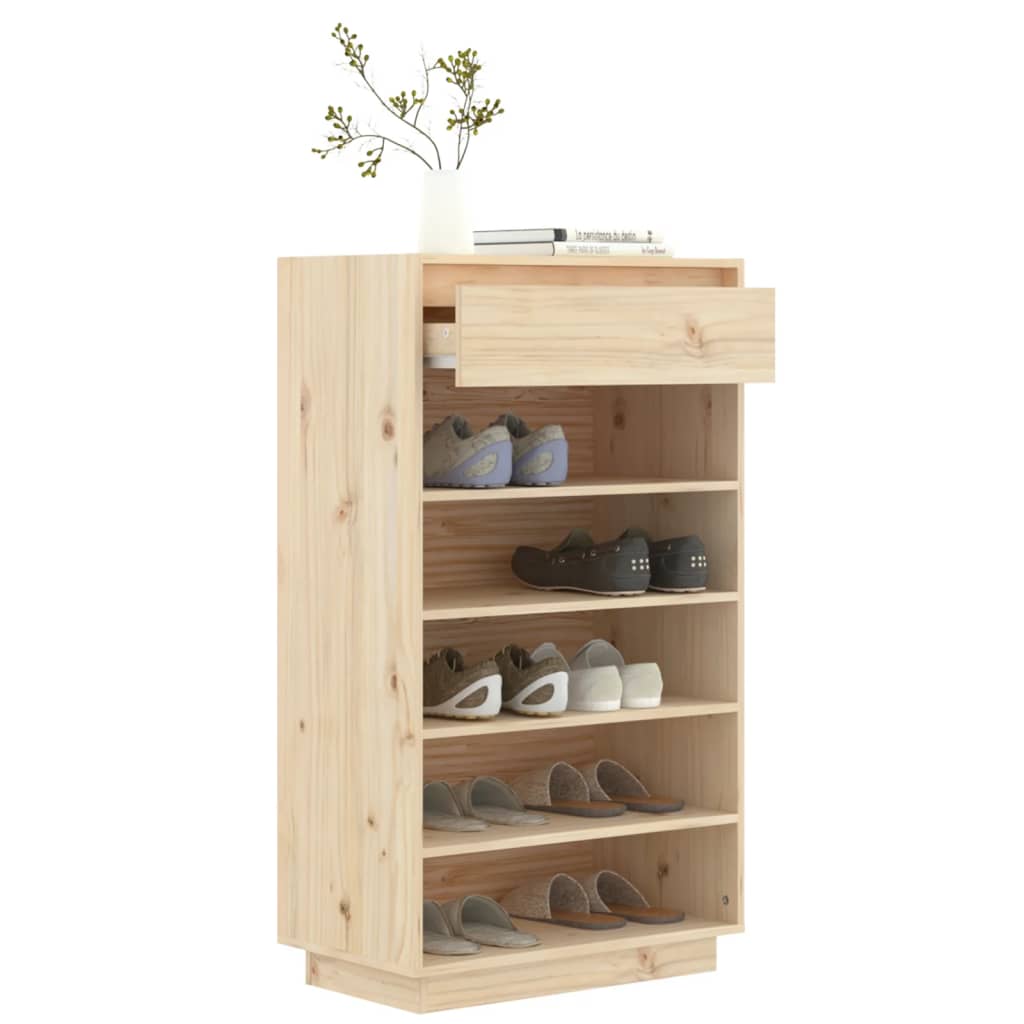 Shoe Cabinet 60x34x105 cm Solid Wood Pine