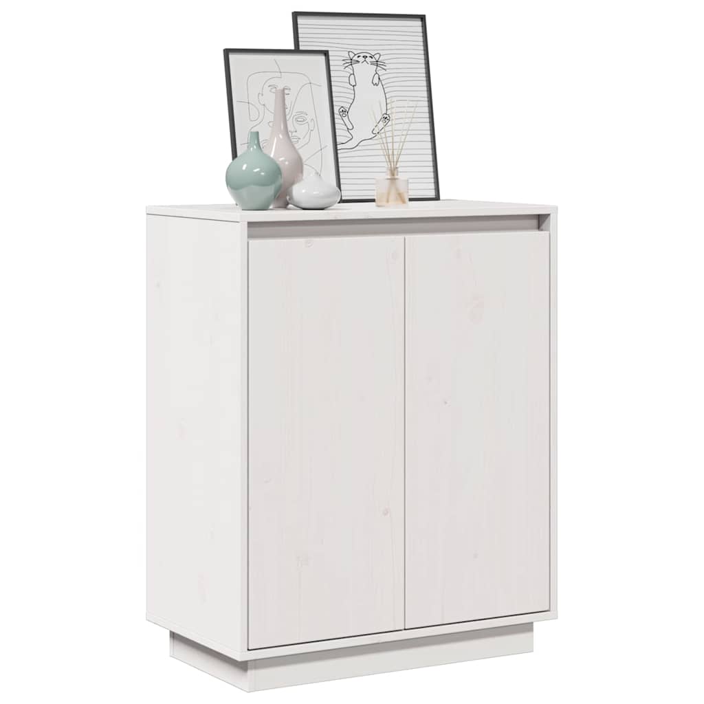 Sideboard White 60x34x75 cm Solid Wood Pine