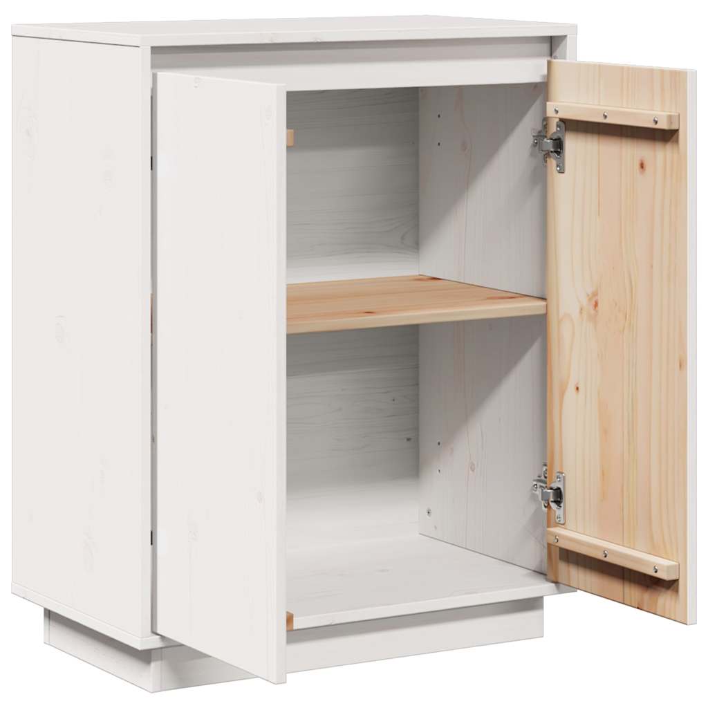 Sideboard White 60x34x75 cm Solid Wood Pine