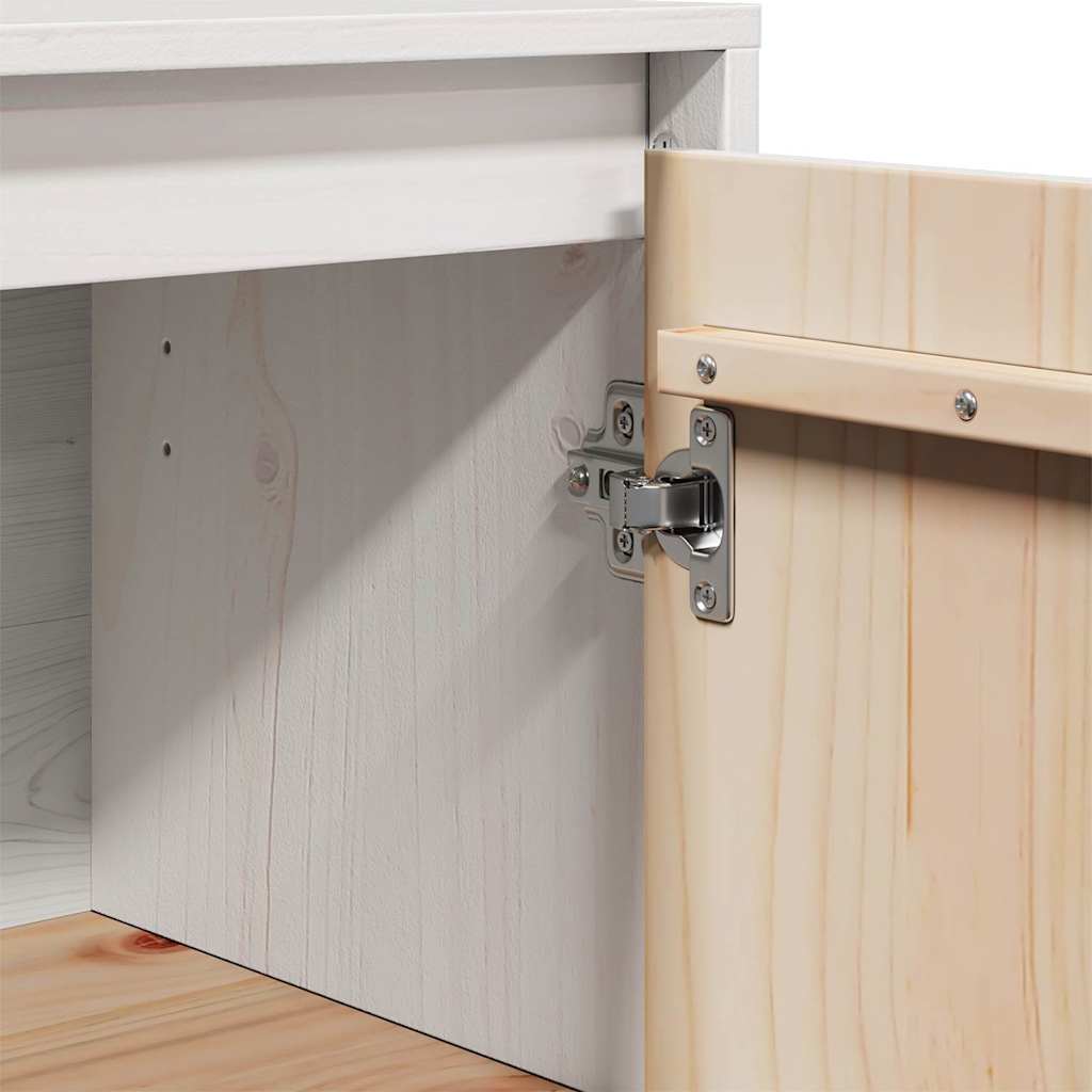 Sideboard White 60x34x75 cm Solid Wood Pine