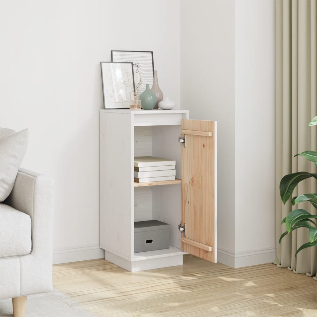 Sideboard White 31.5x34x75 cm Solid Wood Pine