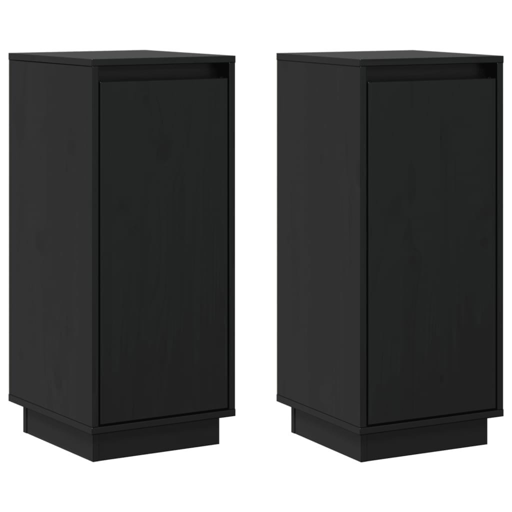 Sideboard | Set of 2 | Black | Solid pinewood | Medium | Sideboard