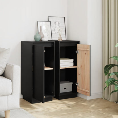 Sideboard | Set of 2 | Black | Solid pinewood | Medium | Sideboard