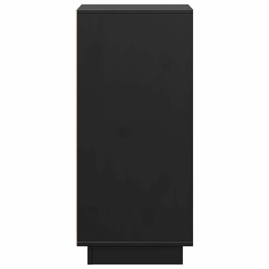 Sideboards 2 pcs Black 31.5x34x75 cm Solid Wood Pine