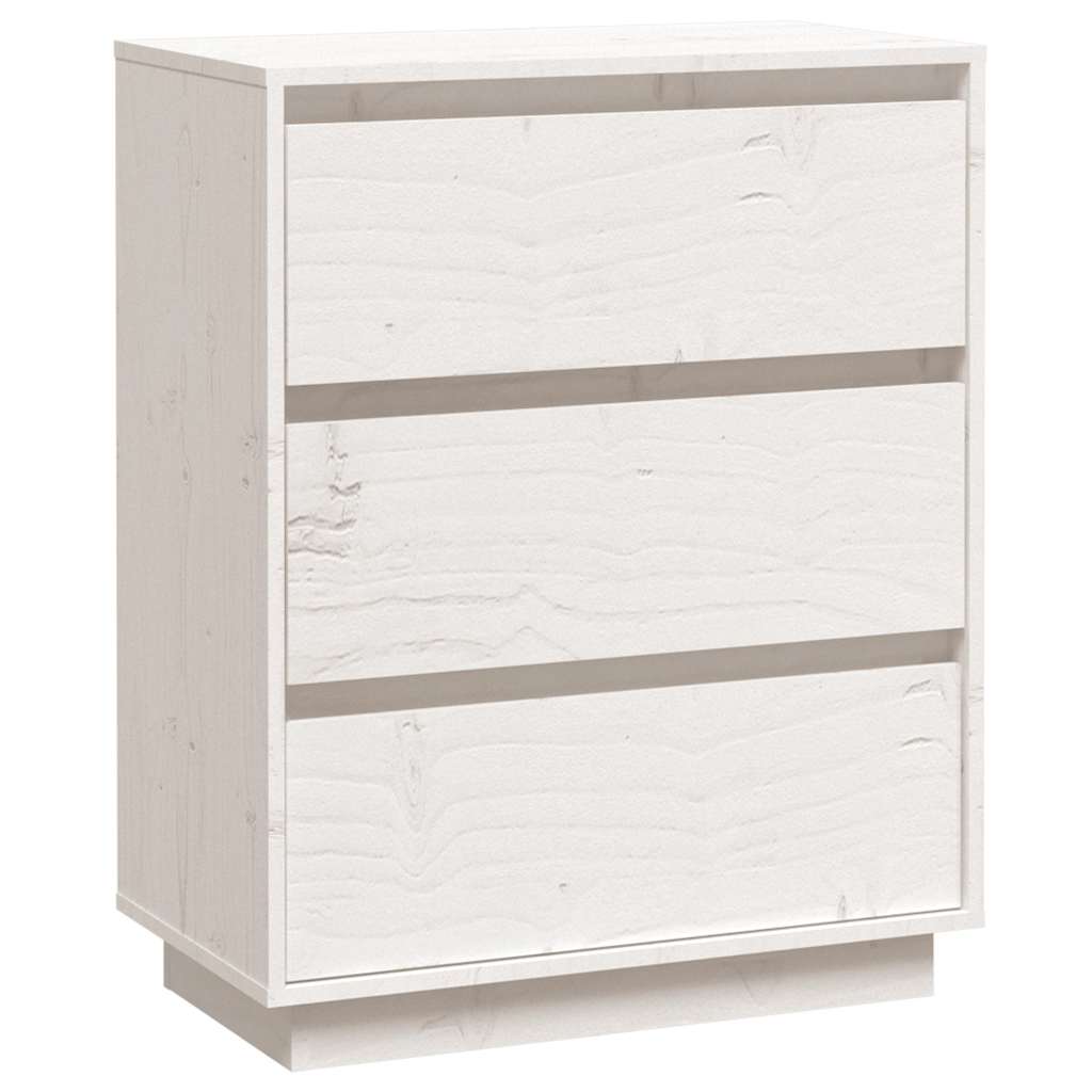 Sideboard White 60x34x75 cm Solid Wood Pine